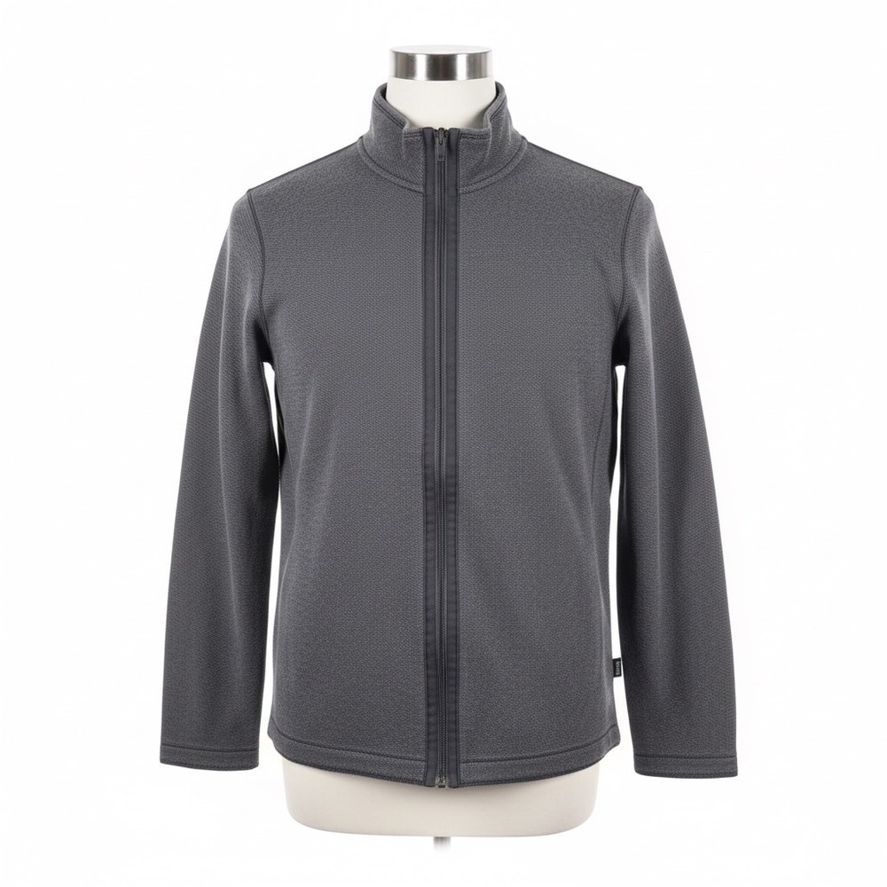 BOSS Hugo Boss XXL Reversible Cotton Full Zip Jacket Gray Sweater Regular Fit